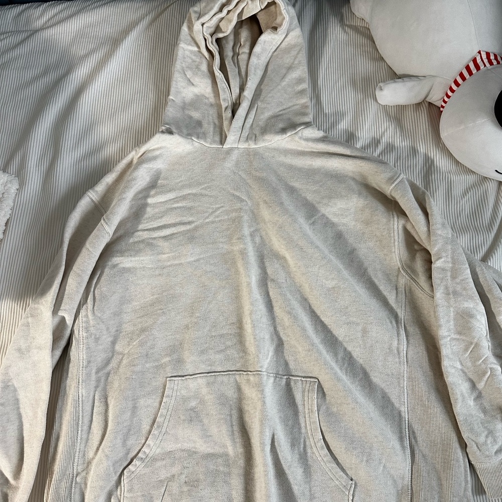 aerie Cream Hoodie Sweatshirt